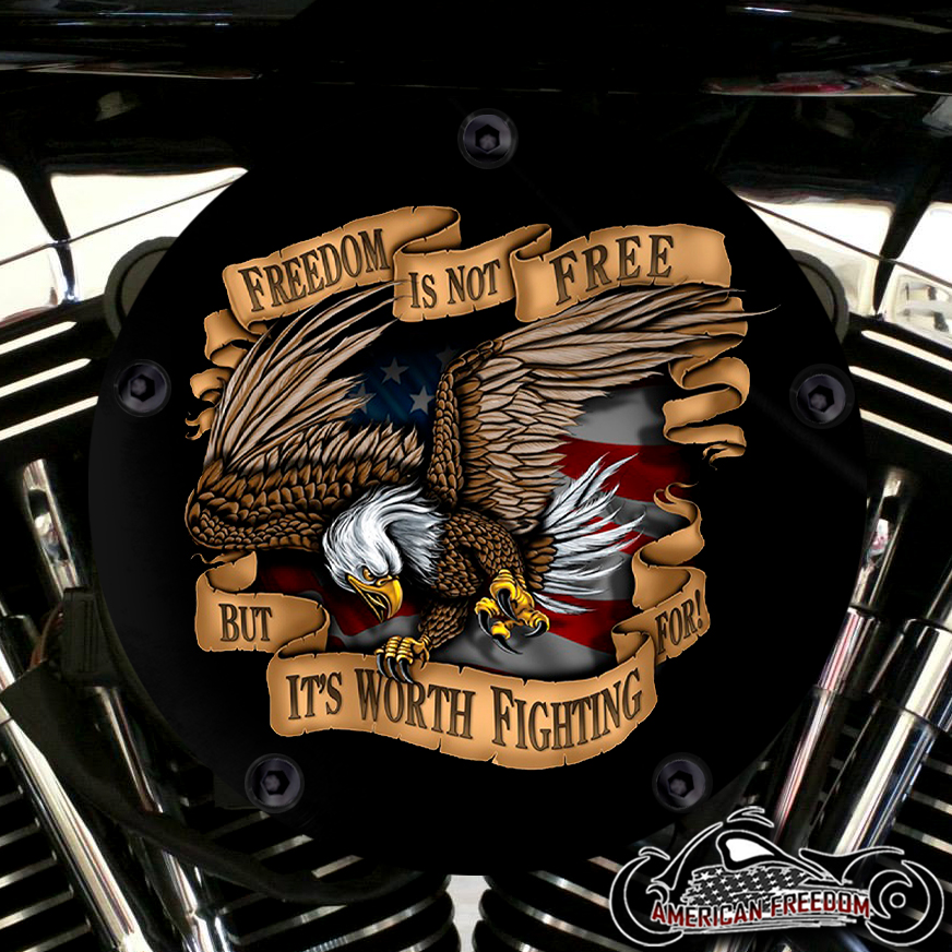 Harley Davidson High Flow Air Cleaner Cover - Freedom Isn't Free
